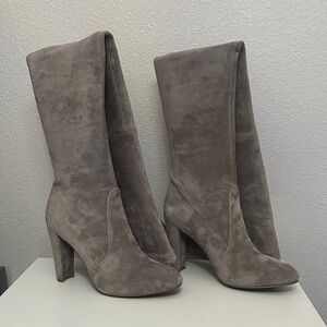 Stuart Weitzman Highland (the iconic over-the-knee, tie-back, suede heeled boot)